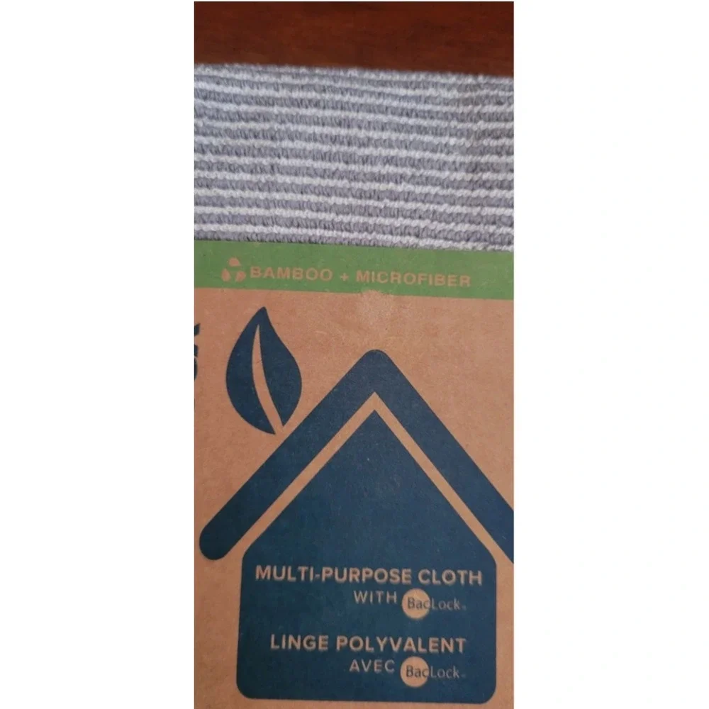 Norwex Multi-Purpose Bamboo Envirocloth Microfiber Cloth Graphite Green Trim